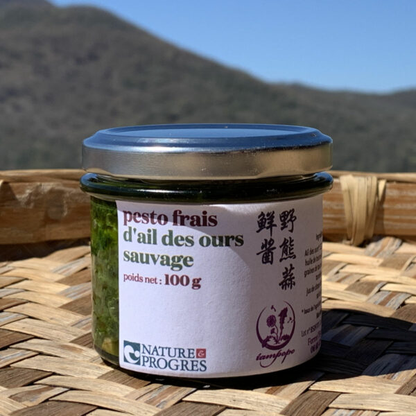 Pesto frais d'ail des ours sauvage de Tampopo, non stérilisé ni pasteurisé, en pot de 100 g